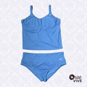Nike 3X Plus Size Tankini Set Scoop Neck Pacific Blue Swimsuit